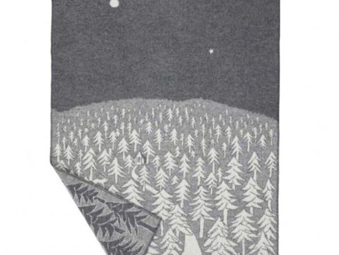 Plaid in lana HOUSE IN THE FOREST Grey 130x180cm