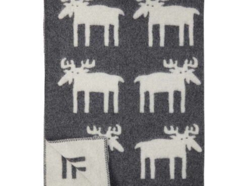 Plaid in lana MOOSE 130x180cm Black-0