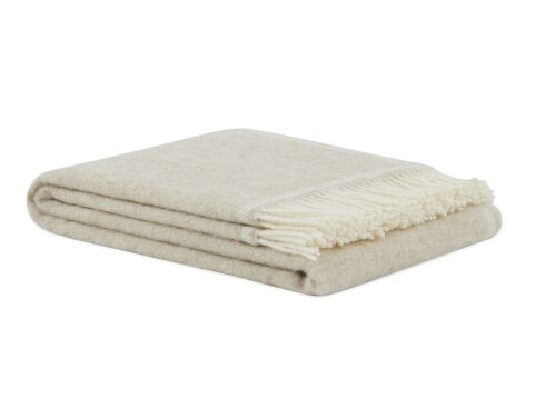 Plaid in lana • SOLID Light Beige