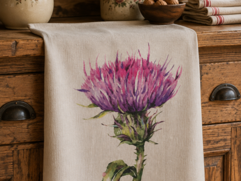 Canovaccio in Puro Lino 100% – FIORE CARDO