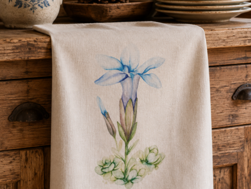 Canovaccio in Puro Lino 100% – GENZIANA